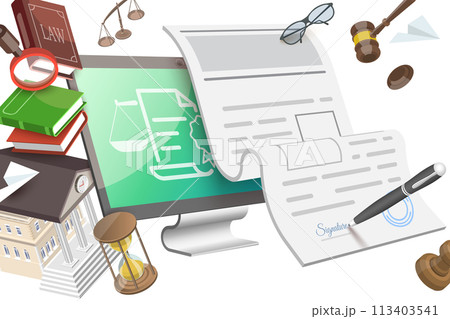 3D Conceptual Illustration of Legal Advice 3D Conceptual Illustration of Legal Advice 113403541
