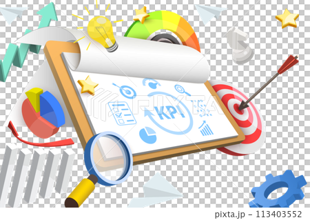 3D Conceptual Illustration of Key Performance Indicators 3D Conceptual Illustration of Key Performance Indicators 113403552