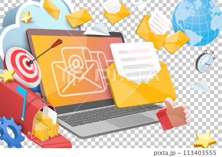3D Conceptual Illustration of E-mail Marketing 3D Conceptual Illustration of E-mail Marketing 113403555