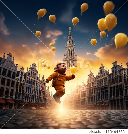 Surreal and Whimsical Brussels: Floating Chocolate-Filled Balloons and Living Manneken Pis 113404223