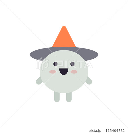 Cute funny sorcerer in hat Halloween kids cartoon character minimalist icon vector flat illustration Cute funny sorcerer in hat Halloween kids cartoon character minimalist icon vector flat illustration 113404782
