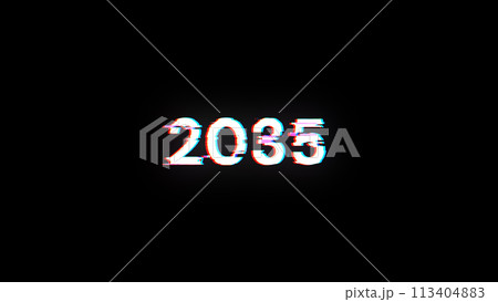 2035 text with screen effects of technological...のイラスト素材 [113404883 ...