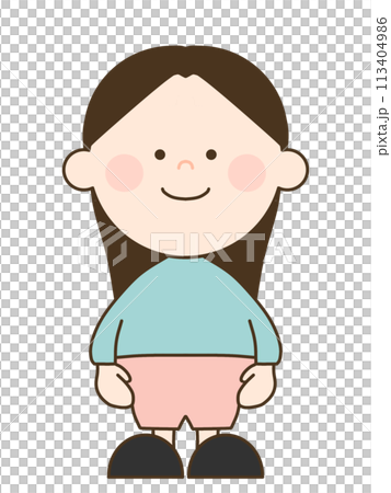 前髪センター分けのロングヘアのかわいい女の子 前髪センター分けのロングヘアのかわいい女の子 113404986