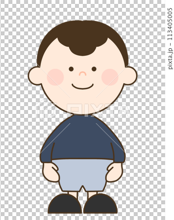 兩頭捲髮瀏海可愛男孩 113405005