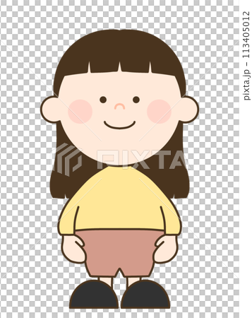 A cute girl with a two-headed body and long bangs 113405012