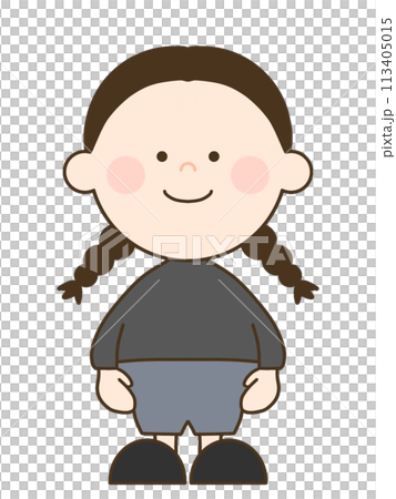 Cute girl with braids 113405015