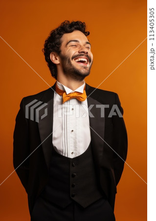 Opera singer smiling, orange background opera, smiling soprano singer, happy opera performer, singing with joy, joking, fun, generative AI, JPG Opera singer smiling, orange background opera, smiling soprano singer, happy opera performer, singing with joy, joking, fun, generative AI, JPG 113405305