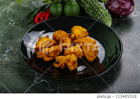 Indian cuisine - paneer pakora cheese 113405318