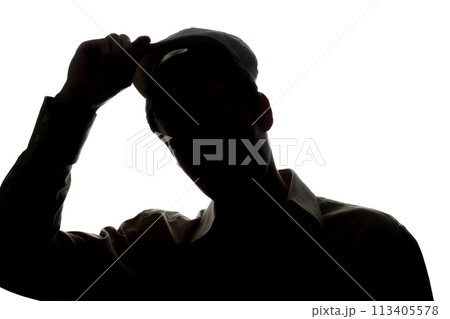 Portrait of a young man uncap, front view 113405578