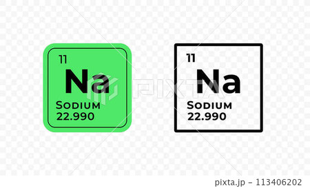 Sodium, chemical element of the periodic table vector design Sodium, chemical element of the periodic table vector design 113406202