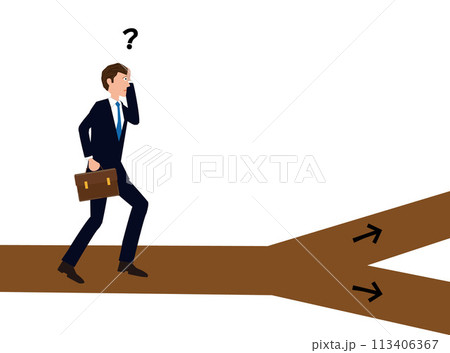 ビジネスマンが道を迷っている。 113406367