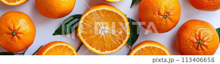 Isolated Sliced Oranges on White Background for Healthy Eating Blog Post 113406658