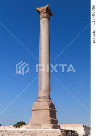The Pompeys Pillar. It is an ancient Roman triumphal column 113406760