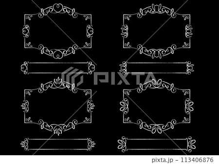アナログ感のあるエレガントな装飾フレーム・見出しセット アナログ感のあるエレガントな装飾フレーム・見出しセット 113406876