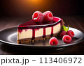 creamy and fruity of a raspberry cheesecake, elevated by an enchanting syrup and a of fresh berries 113406972