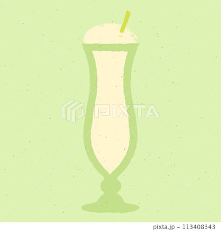 Green cocktail with dairy product. Pistachio ice cream in hurricane glass. Milkshake Green cocktail with dairy product. Pistachio ice cream in hurricane glass. Milkshake 113408343