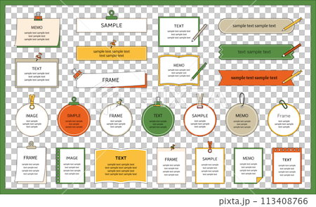 Memo Note Frame Set Pop Decoration Decorative Border Variation Line Drawing Simple Cute Memo Note Frame Set Pop Decoration Decorative Border Variation Line Drawing Simple Cute 113408766