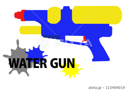 フラットイラストの水鉄砲 ウォーターガン 113409019