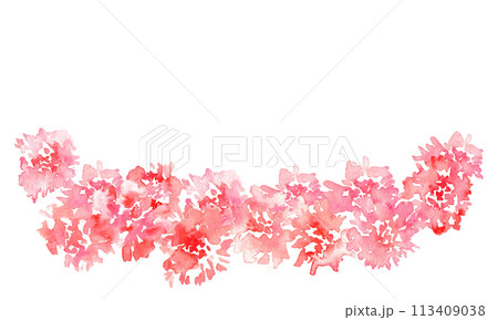 水彩画。母の日の水彩イラスト。水彩タッチのカーネーションイラスト。カーネーションのベクター素材。 113409038