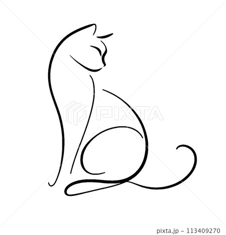 猫の線画 猫の線画 113409270