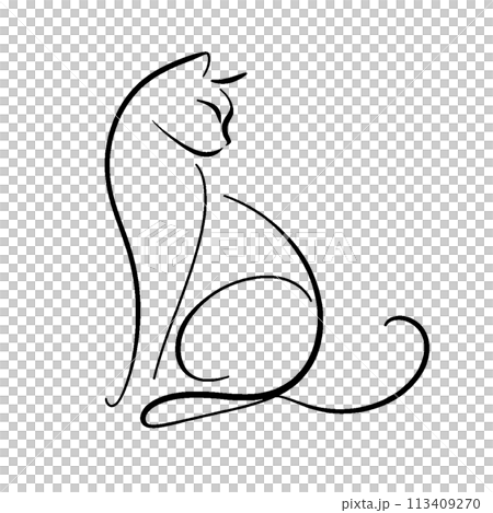 猫の線画 猫の線画 113409270