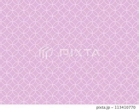 和風背景　パステルカラーの七宝模様　パープル 113410770