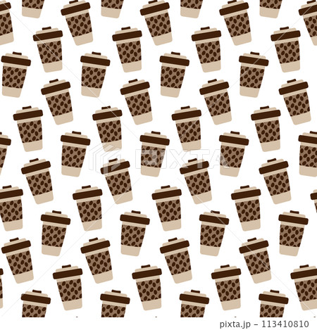 Disposable cups with coffee beans pattern in trendy soft brawn in minimalist cartoon style Backdrop Disposable cups with coffee beans pattern in trendy soft brawn in minimalist cartoon style Backdrop 113410810