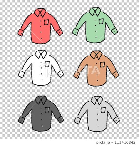 各種顏色的襯衫套裝簡單 各種顏色的襯衫套裝簡單 113410842