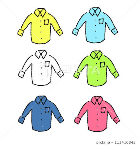 色々な色のシャツ　セット　シンプル 113410843