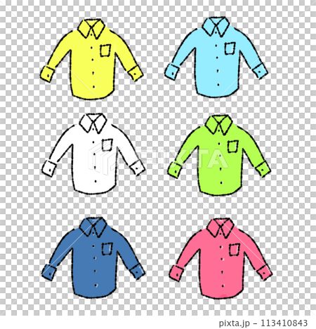 色々な色のシャツ　セット　シンプル 113410843