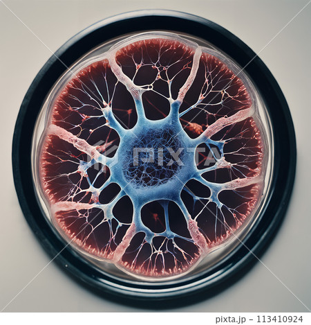 A neural network growing in a petri dish. A neural network growing in a petri dish. 113410924