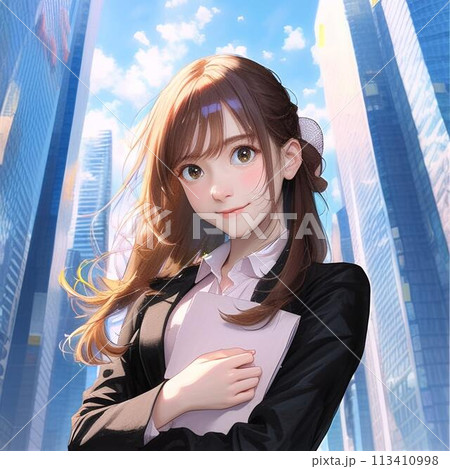 オフィス街で働く女性 113410998