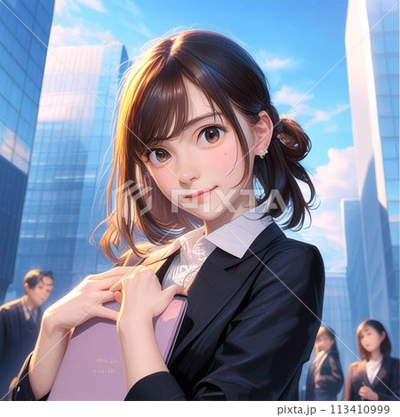 オフィス街で働く女性 113410999