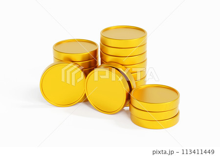 Stack of gold coin, business and financial concept, 3D rendering. 113411449
