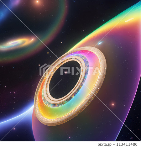 A fantastical digital illustration of space and cosmic wonder. A fantastical digital illustration of space and cosmic wonder. 113411480