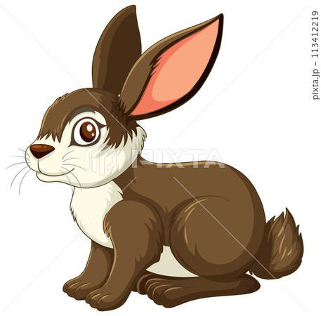 Cute Brown Rabbit Vector Illustrationのイラスト素材 [113412219] - PIXTA