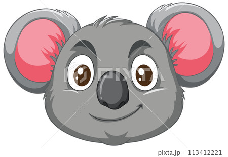 Cute Koala Cartoon Face Illustration 113412221