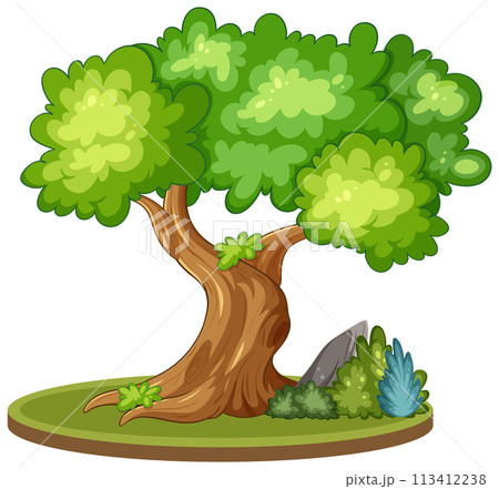 Lush Green Tree Vector Illustration 113412238