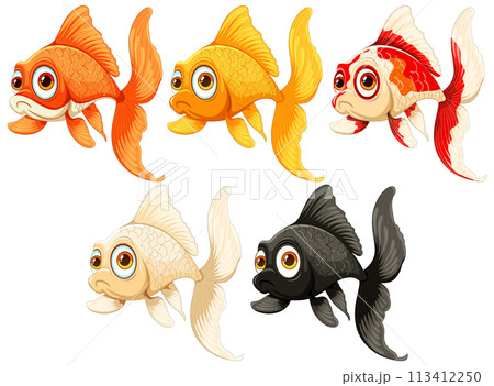 Colorful Collection of Cartoon Goldfish Colorful Collection of Cartoon Goldfish 113412250