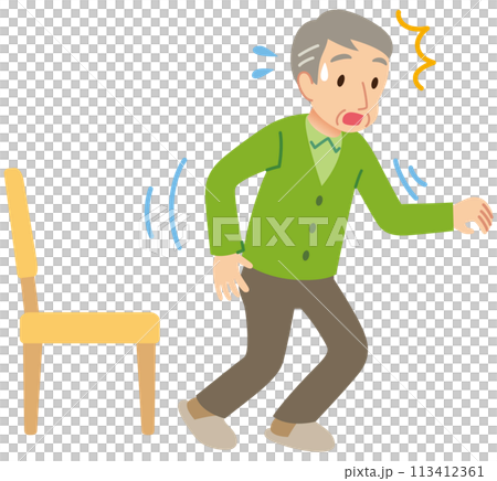 椅子から立ち上がる時にふらつく高齢者　医療　介護 113412361