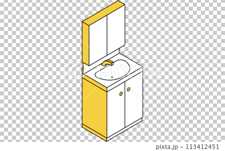 Home renovation, separate wash basin, simple isometric illustration 113412451
