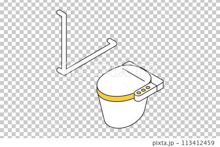 Home renovation, nursing care renovation to install handrails in the toilet, simple isometric illustration 113412459