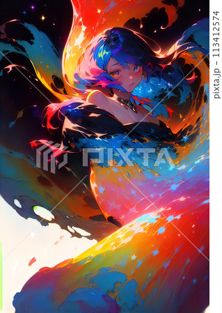 油絵の中に浮き上がる少女【AI生成画像】 113412574