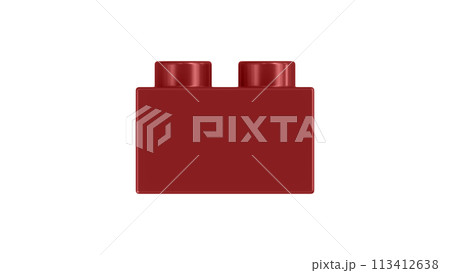 Maroon Lego Block Isolated on a White Background. 113412638