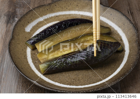 茄子の煮浸し 盛り付け 113413646