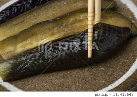 茄子の煮浸し 盛り付け 113413648