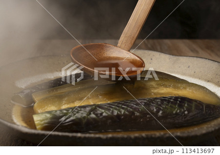 茄子の煮浸し 盛り付け 茄子の煮浸し 盛り付け 113413697