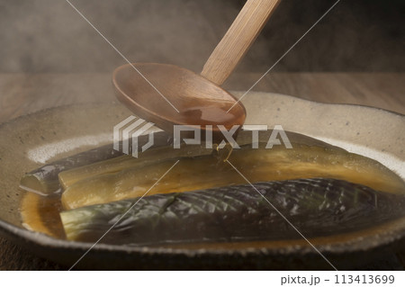 茄子の煮浸し 盛り付け 茄子の煮浸し 盛り付け 113413699