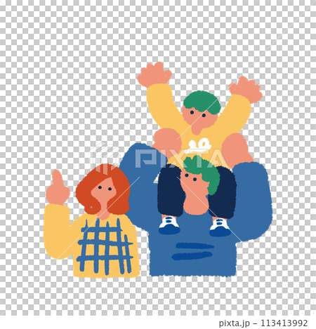 Simple and flat parent and child illustration 113413992