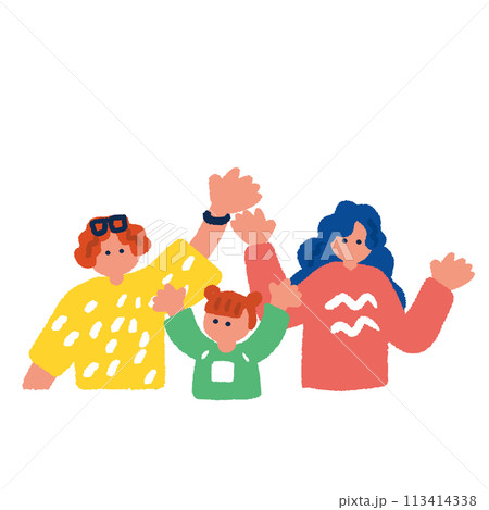 シンプルでフラットな親子のイラスト 113414338
